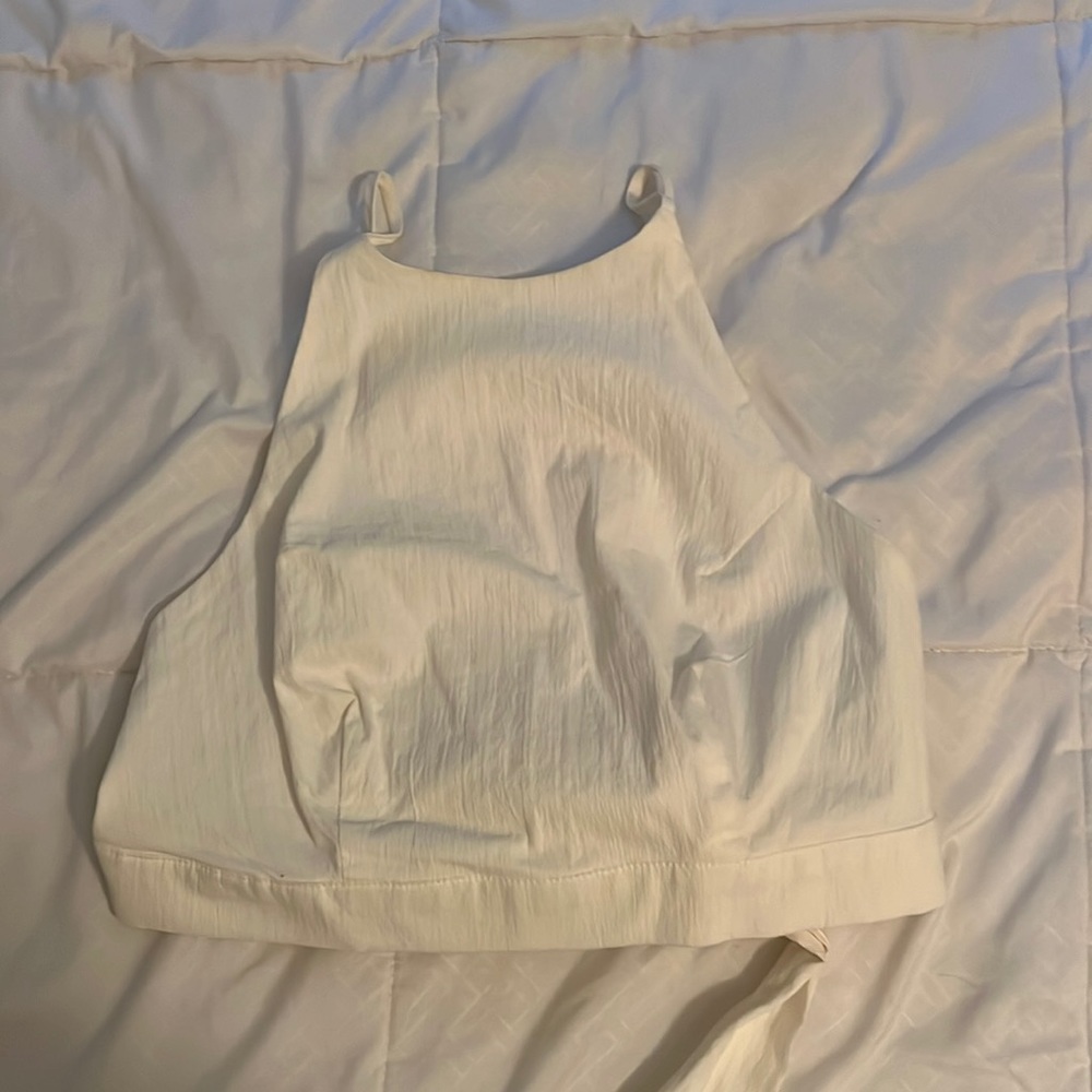 white Mable Open Back Halter Top
